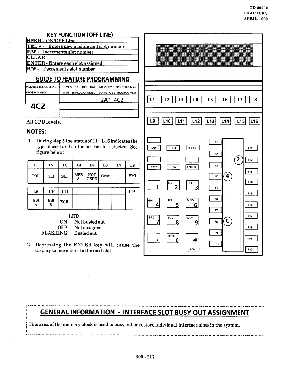 NEC nd-20292 manual Interface Slot Busy OUT Assignment, Enters new module and slot number 