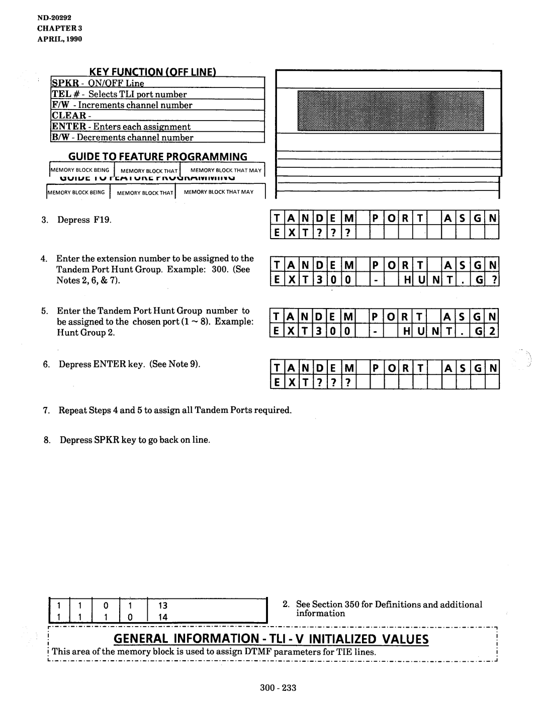 NEC nd-20292 manual Port to Hunt Group, EXT300, Hunt Tandem Port Asgn 