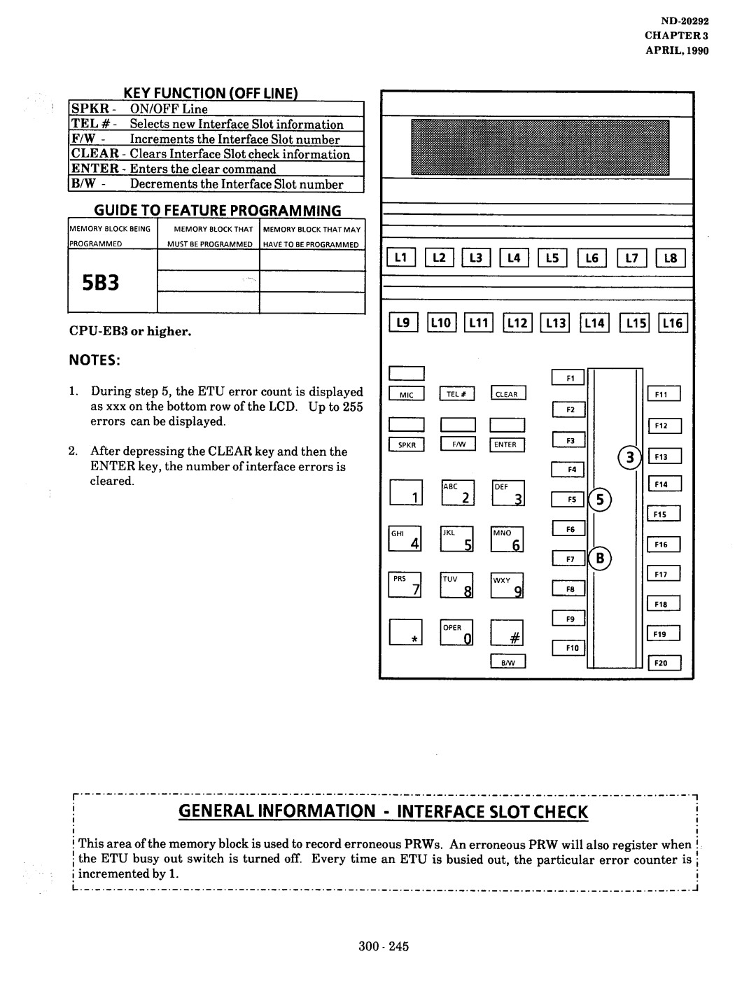 NEC nd-20292 manual 5B3, General Information Interface Slot Check 