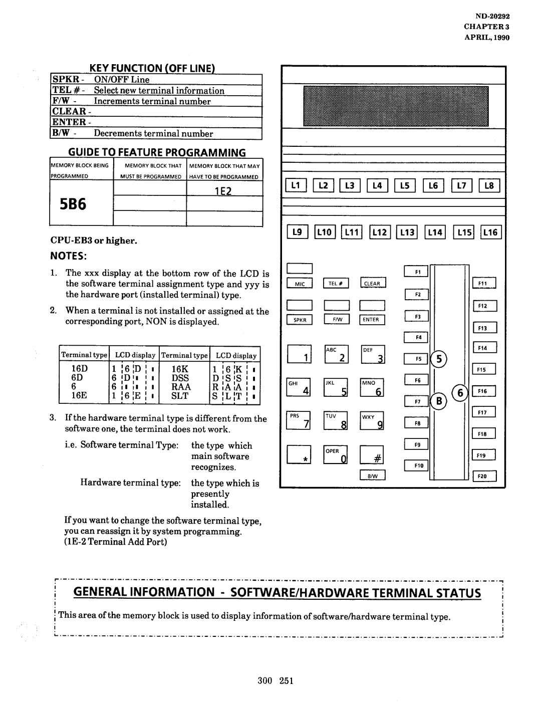 NEC nd-20292 manual 586, General Information SOFTWARE/HARDWARE Terminal Status, 1E2, Decrements terminal number 