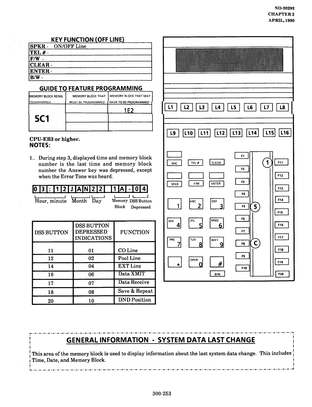 NEC nd-20292 manual System Data Last Change, OI3I 11121JIAINj2121 LlAI-1014j 