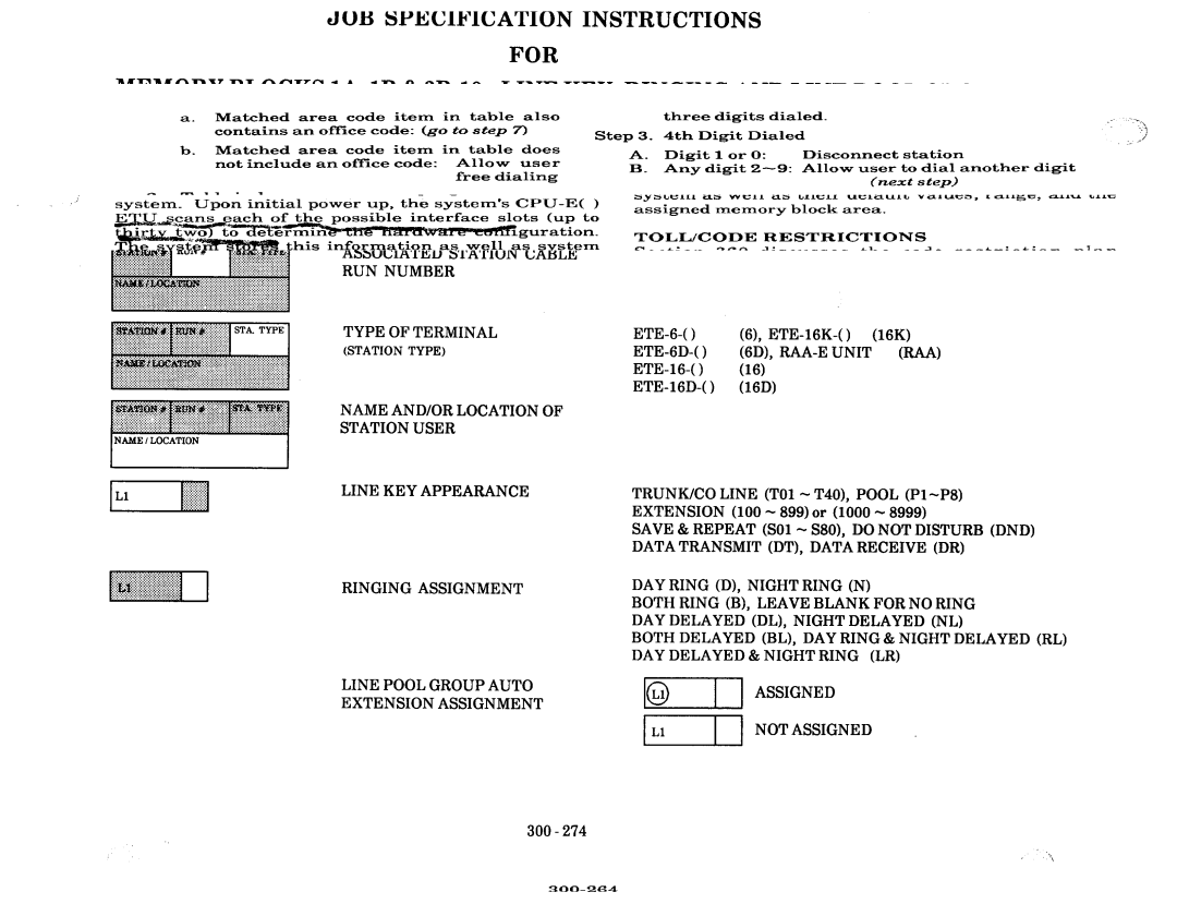 NEC nd-20292 manual JOB SJ?lWlFlCATION Instructions, For, Extension Assignment, Entry 