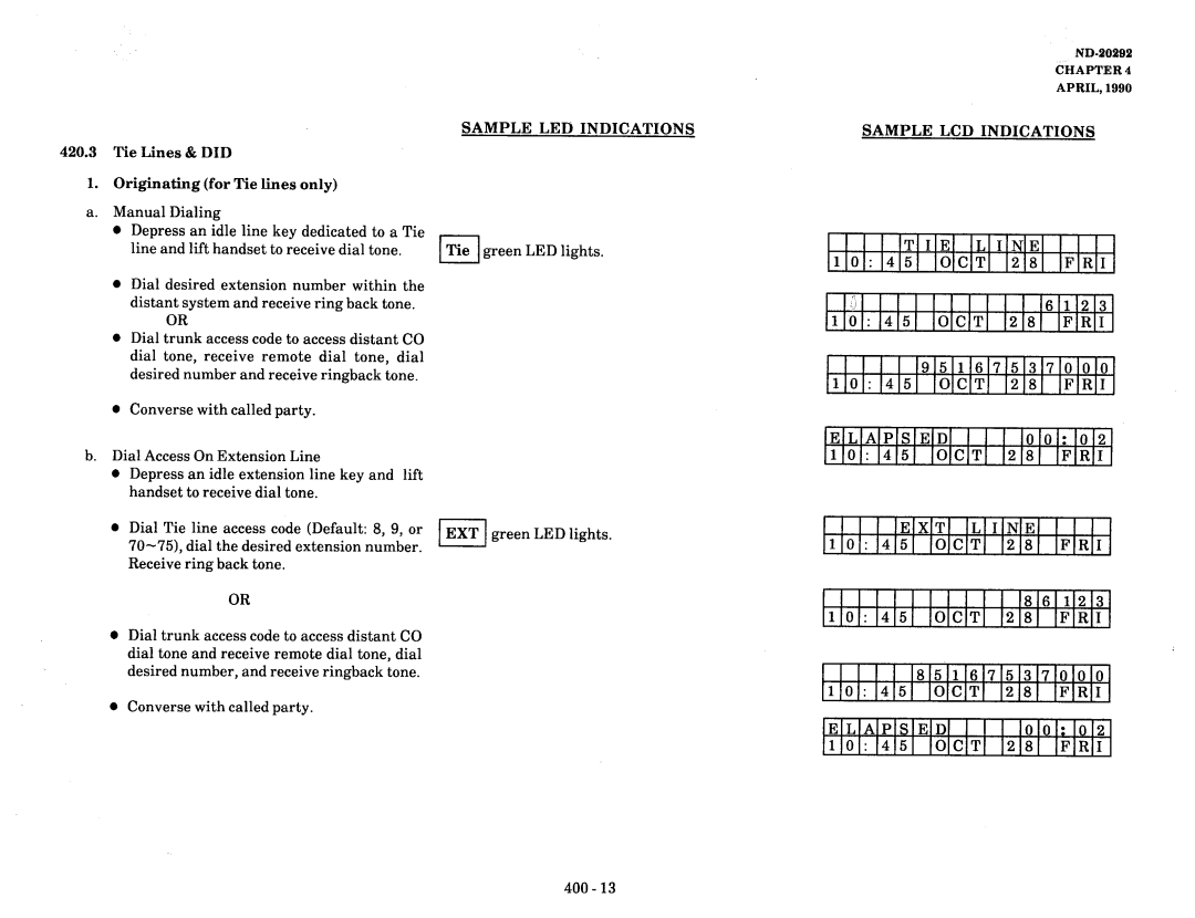 NEC nd-20292 manual Tie Lines & did 