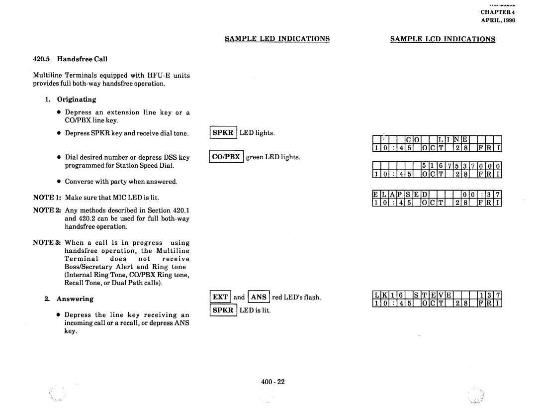 NEC nd-20292 manual Handsfree Call 