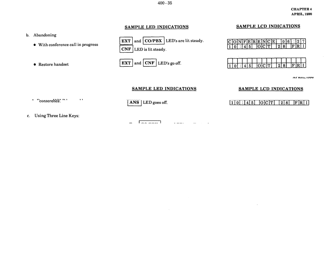 NEC nd-20292 manual I I I, Sample LED Indications Sample LCD Indications 