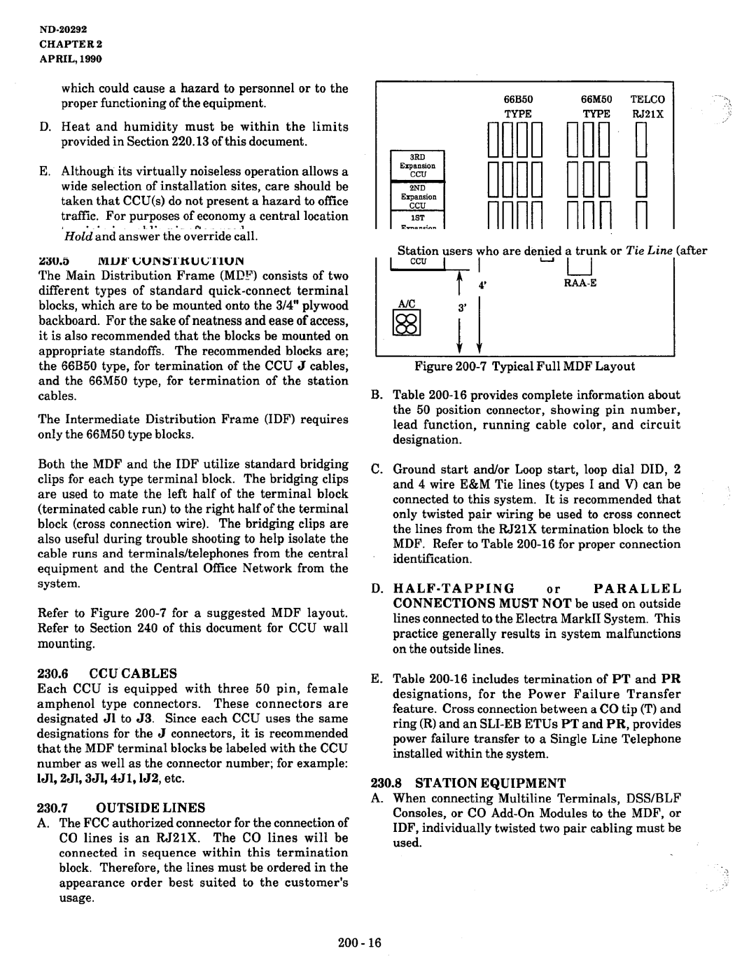 NEC nd-20292 manual Main Distribution Frame MD!? consists of two, Parallel, Practice generally results, Station Equipment 