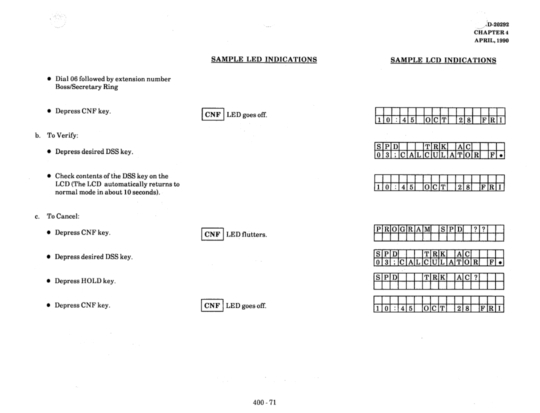 NEC nd-20292 manual IoIcITI Lslsl, Sample LCD Indications I I I I I I I I I I I I, Ifi, Itiriki 