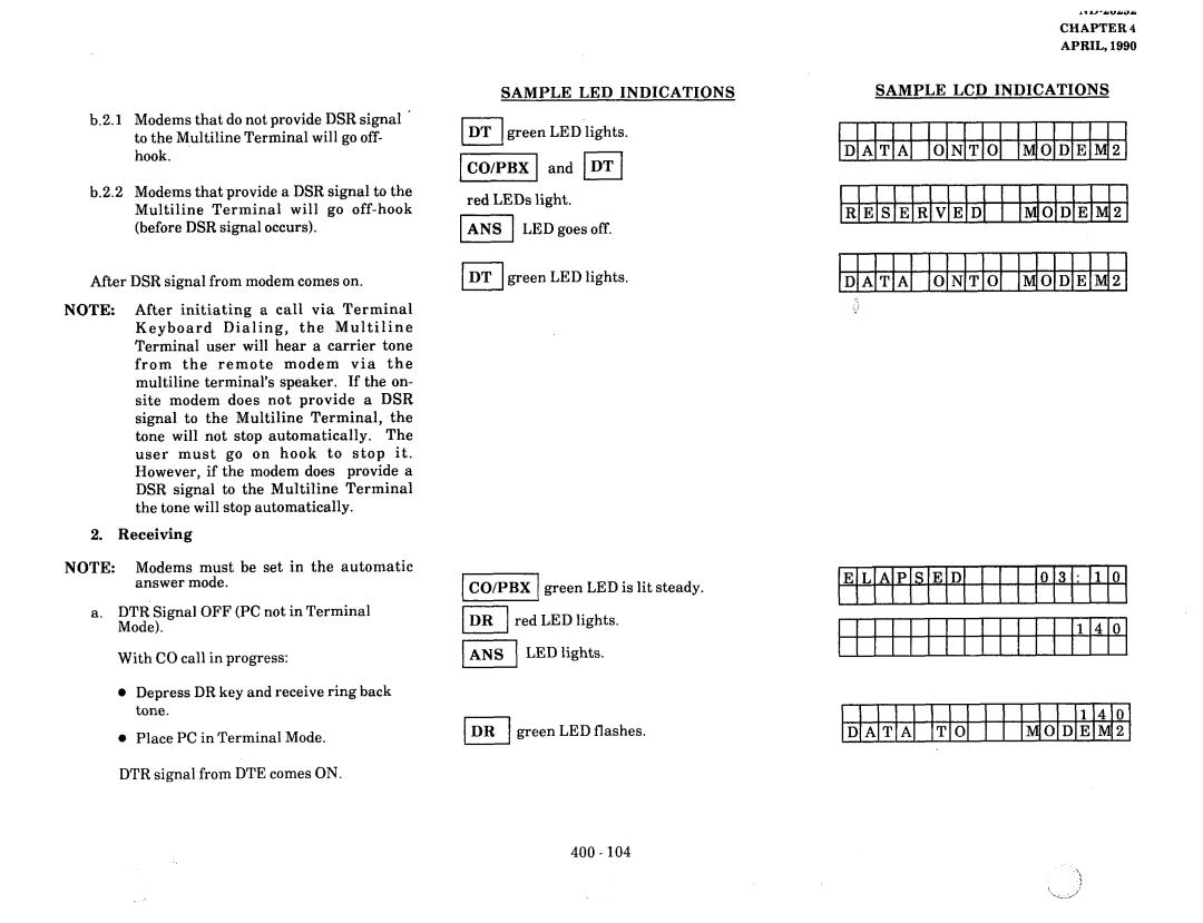 NEC nd-20292 manual 1ANS, Sample LCD Indications DIA, Oin, EIM2 