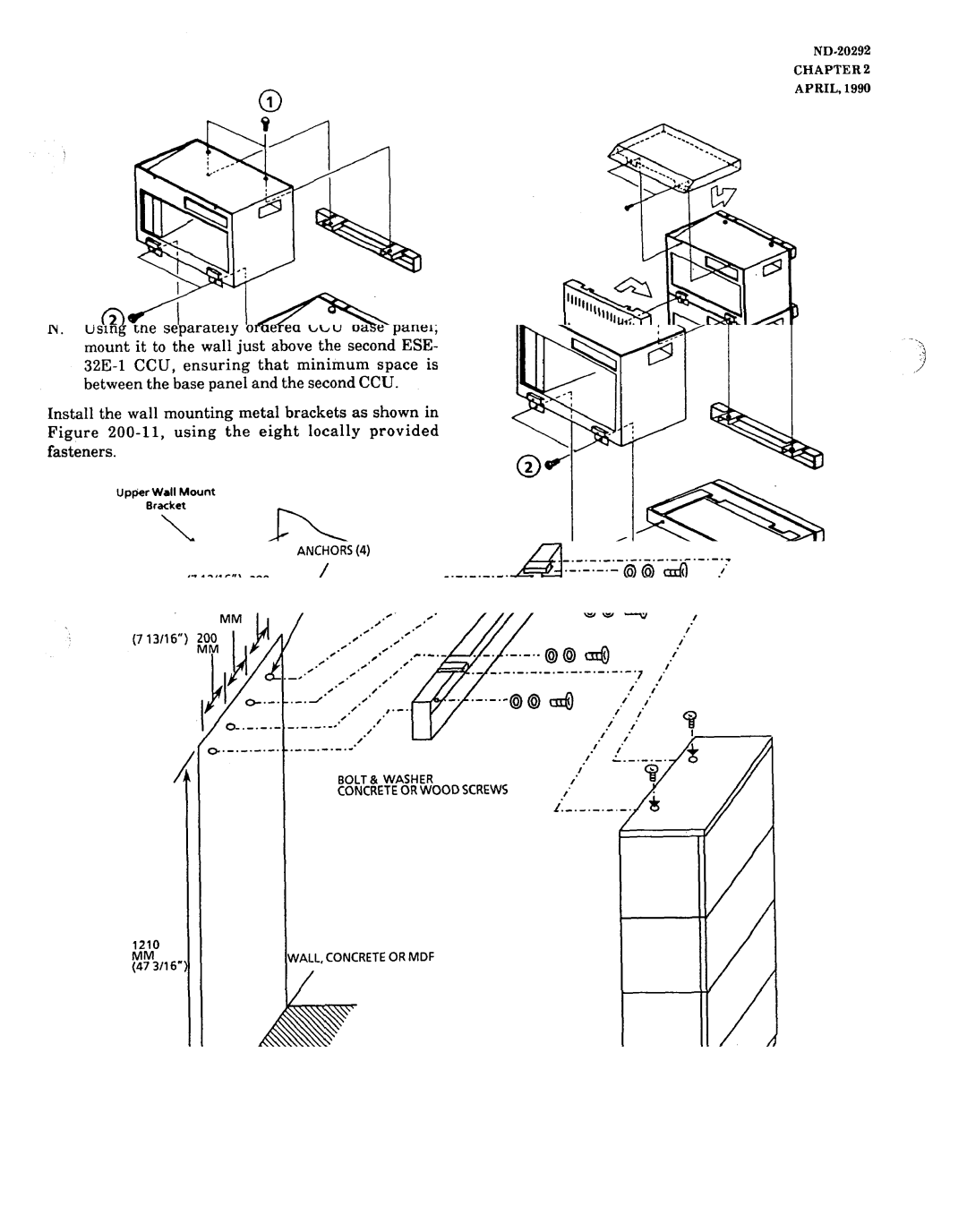 NEC nd-20292 manual #!9, Floor Mounting 4 CCUs 200 