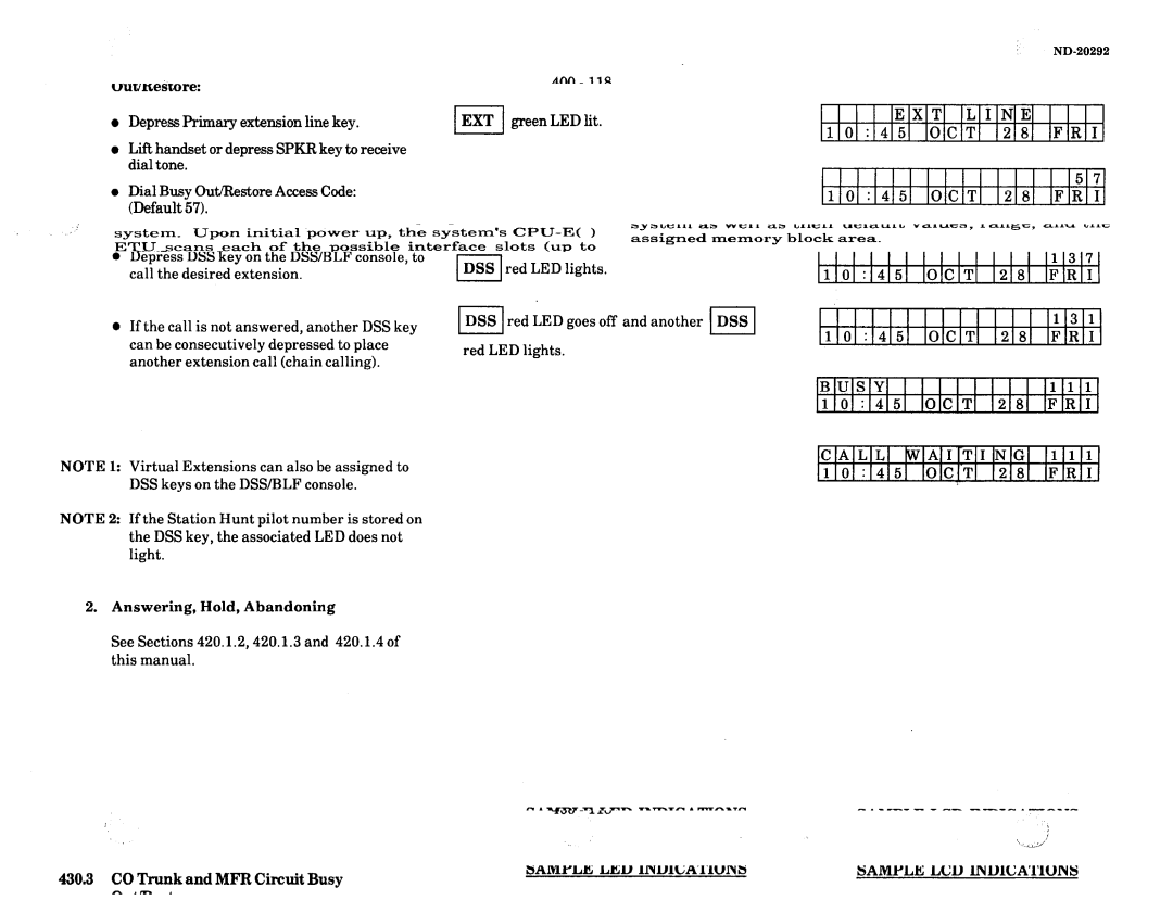 NEC nd-20292 I I I I I I I1, IoIcITI 12181 1~1~11, See Sections 420.1.2,420.1.3 and 420.1.4 of this manual 