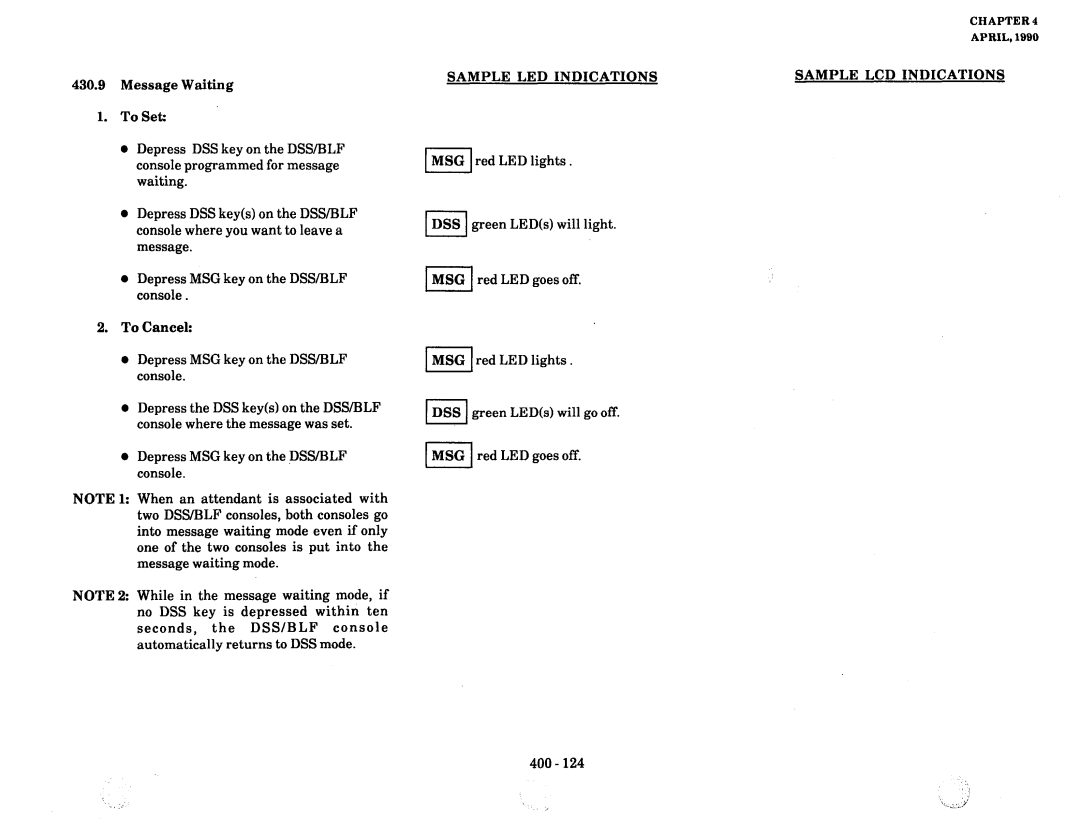 NEC nd-20292 manual Message Waiting ToSet 