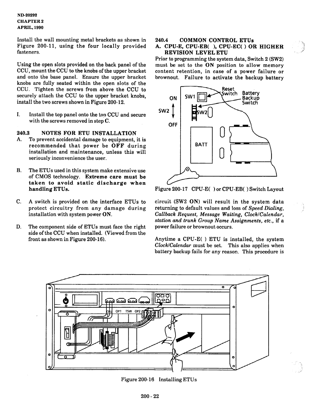 NEC nd-20292 manual Or Higher, Common Control, Cpu-Eb Cpu-Ec, Level ETU 