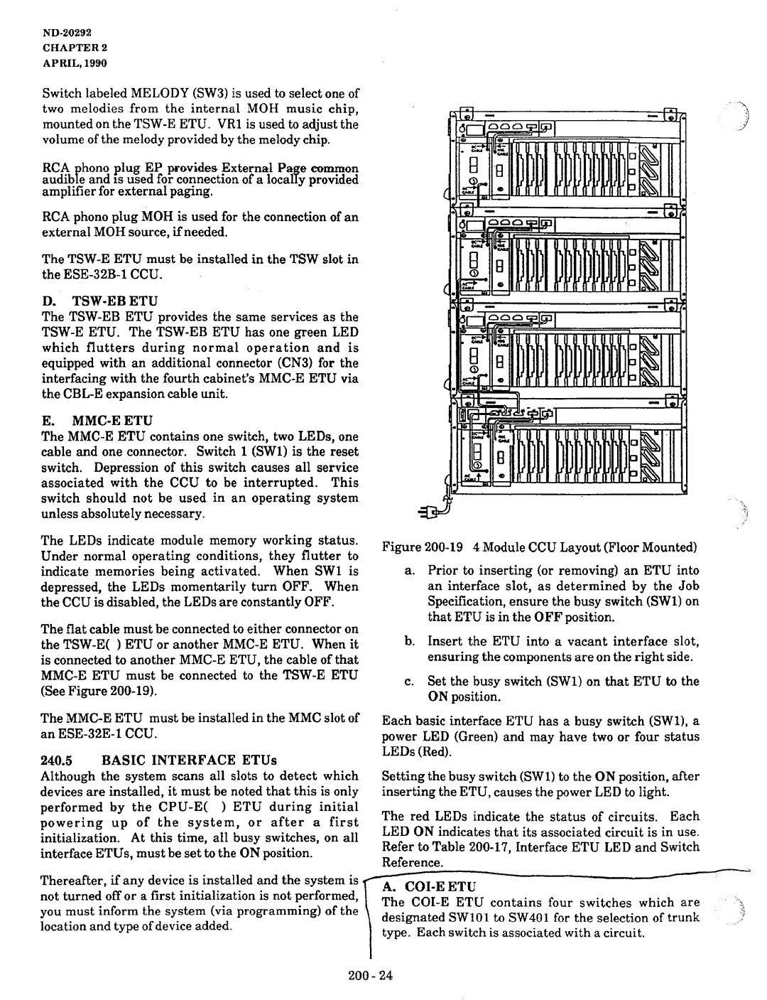 NEC nd-20292 manual Tsw-Eb Etu, Mmc-E Etu, Cpu-E 