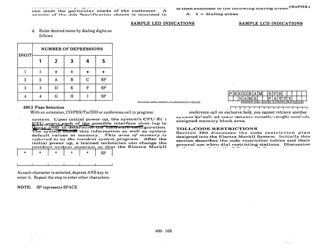 NEC nd-20292 manual Number of Depressions Digit 