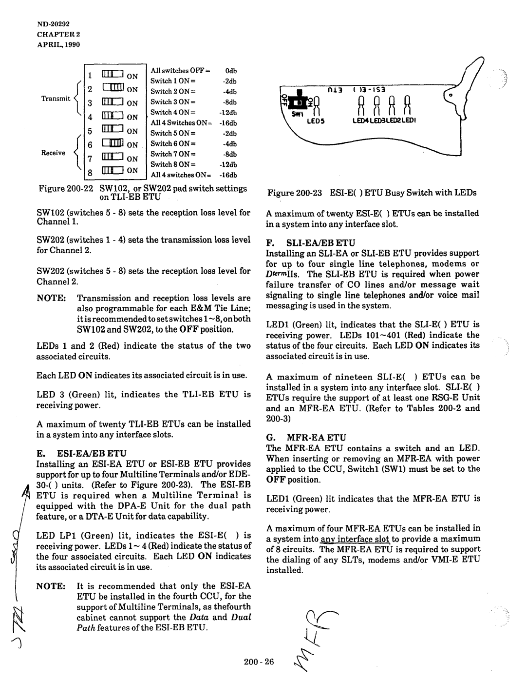 NEC nd-20292 manual Esi-Ea/Eb Etu, Sli-Ea/Eib Etu, Mfr-Ea Etu, Mon 