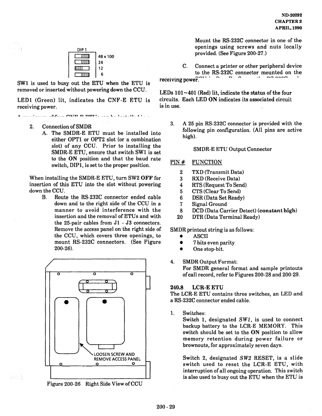 NEC nd-20292 manual 200-26, Lcr-Eetu, 200-29, PIN # Function, Ascii 