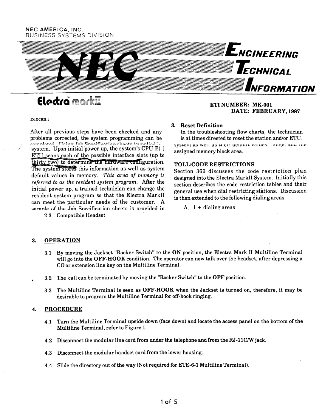 NEC nd-20292 manual Plantronics JS-180 Jackset Connection 