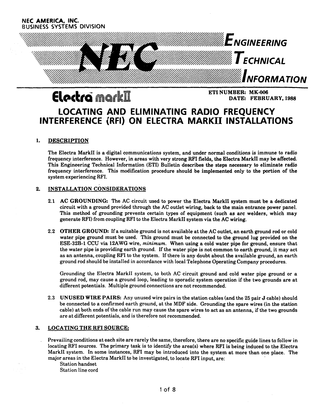 NEC nd-20292 manual Nformation 