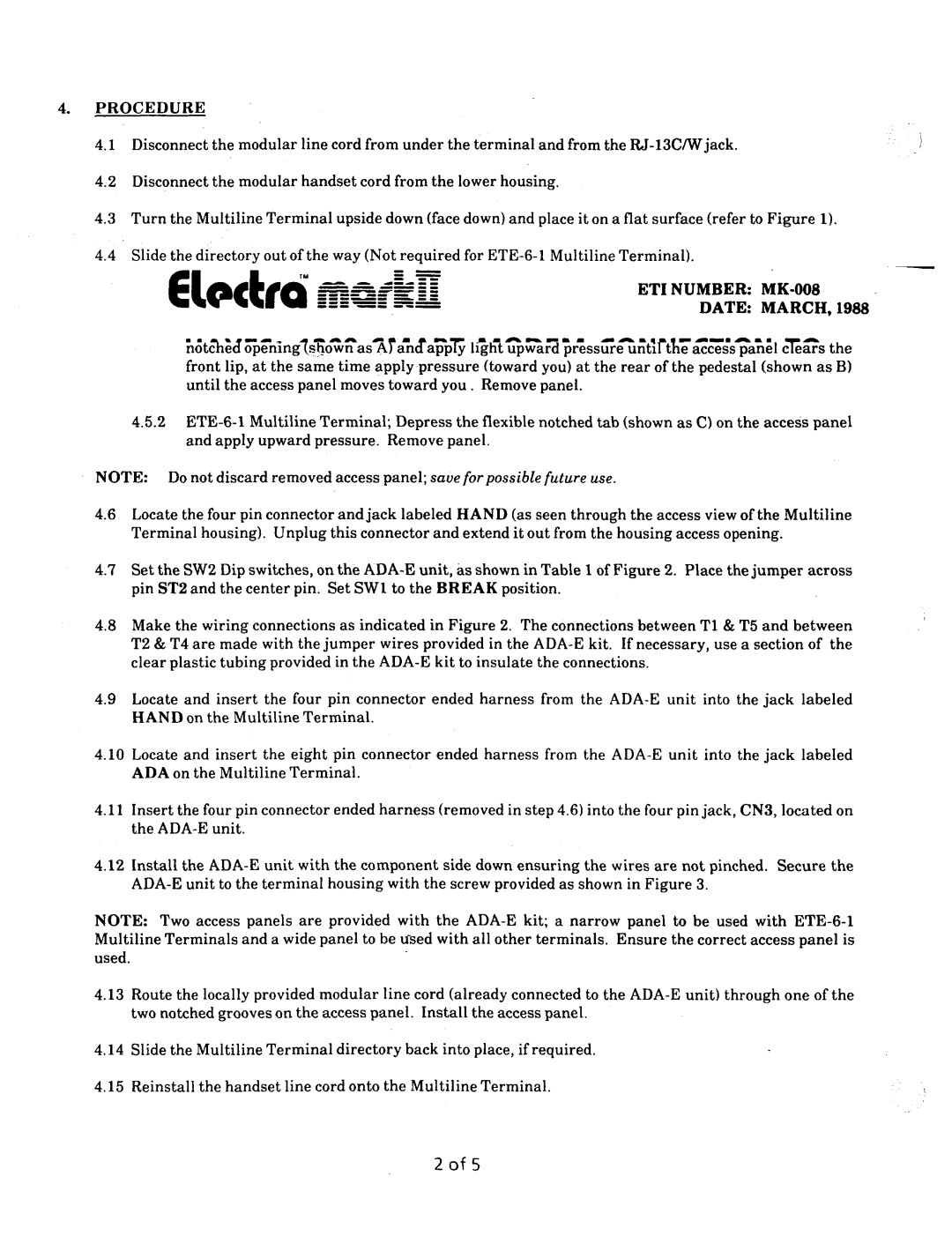 NEC nd-20292 manual Procedure 