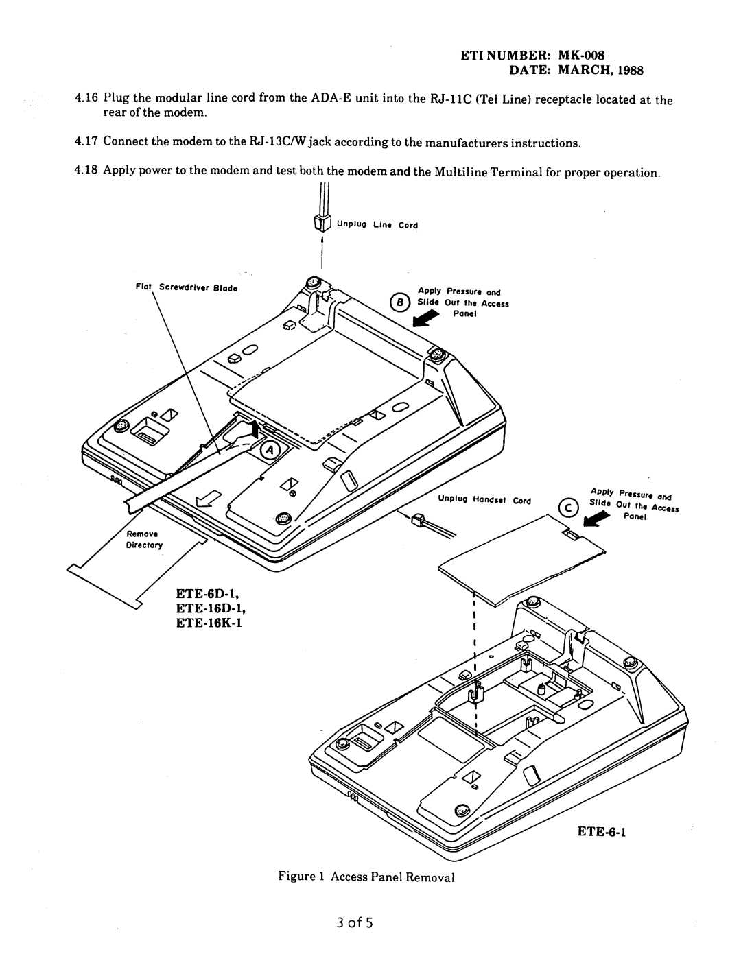 NEC nd-20292 manual Access Panel Removal 