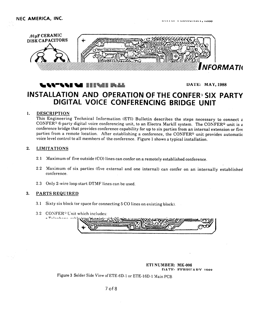 NEC nd-20292 manual Nformation 