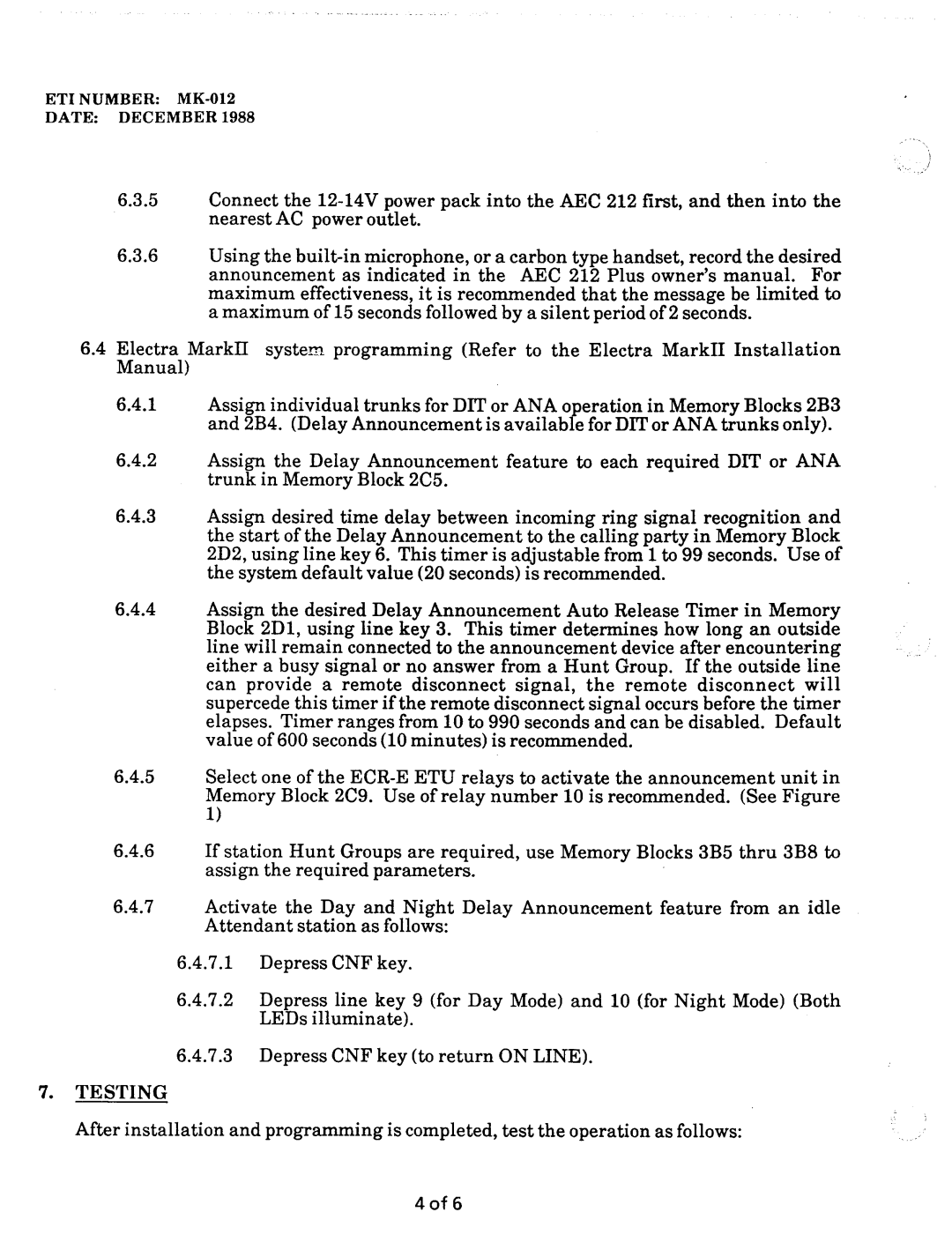 NEC nd-20292 manual Testing 