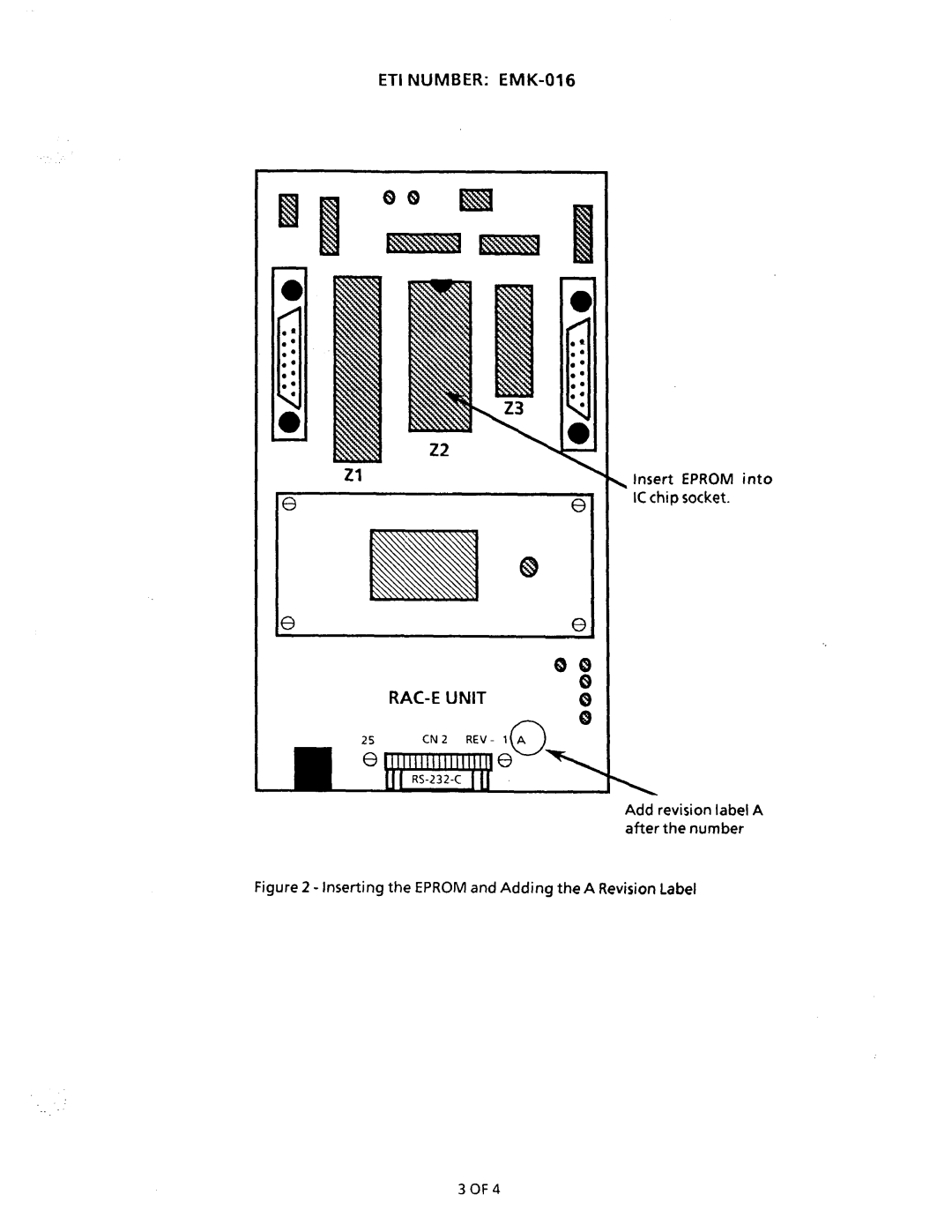 NEC nd-20292 manual RAC-E Unit, Inserting the Eprom and Adding the a Revision Label 