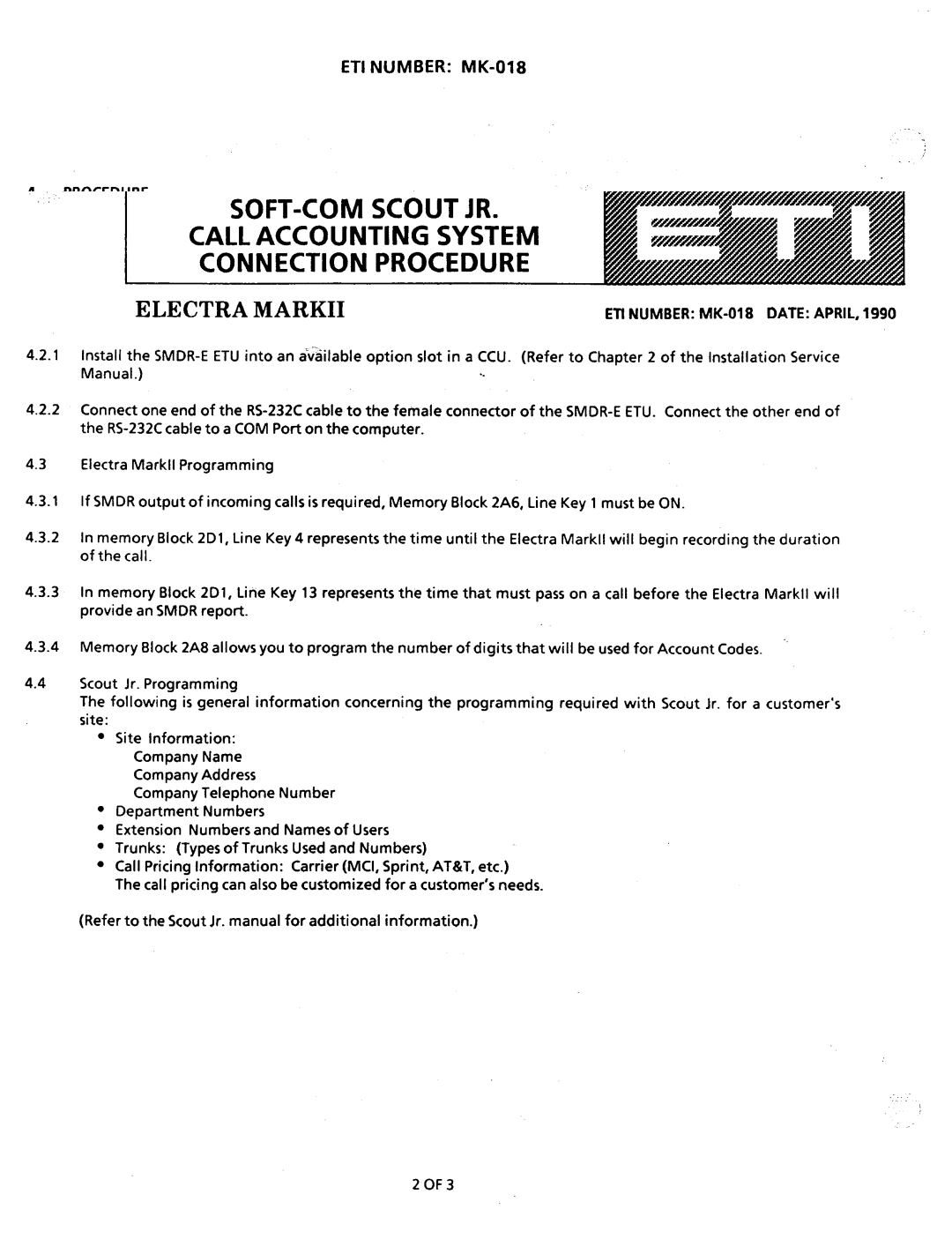 NEC nd-20292 manual ETI Number MK-018 