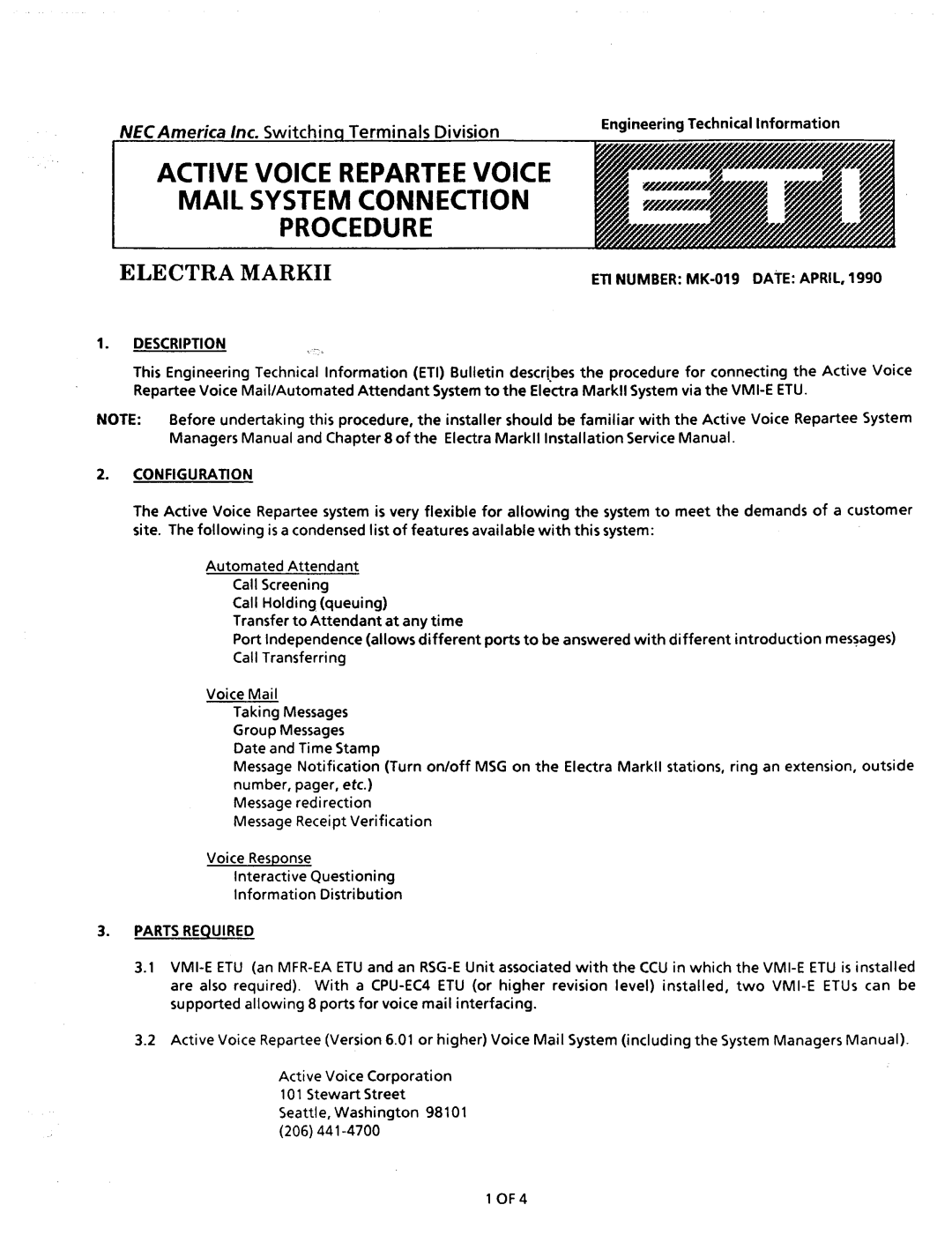 NEC nd-20292 manual Description%, Configuration 