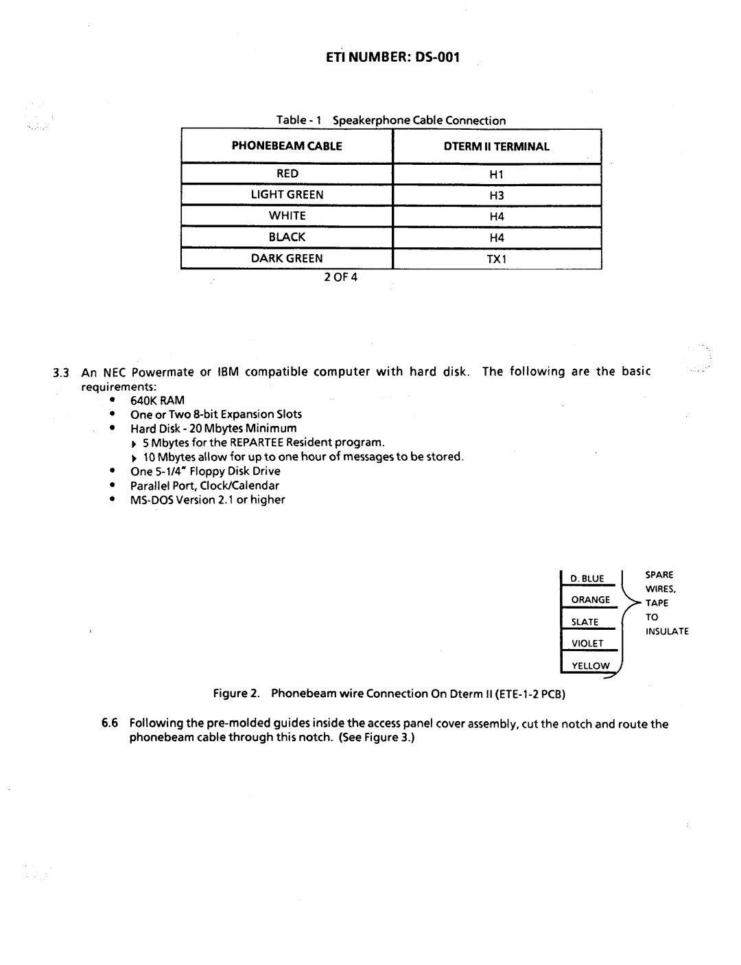 NEC nd-20292 manual Efl Number DS-001, White, TX1, TX2 