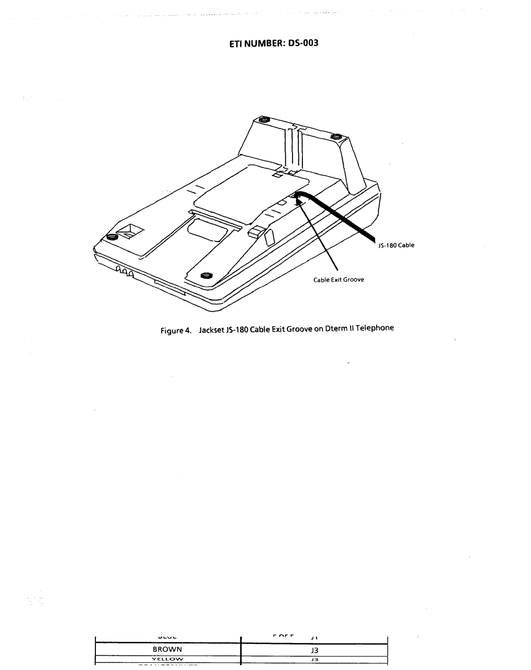 NEC nd-20292 manual ETI Number DS-003, Lackret JS-180 Cable Exit Groove on Dterm II Telephone 5OF5 