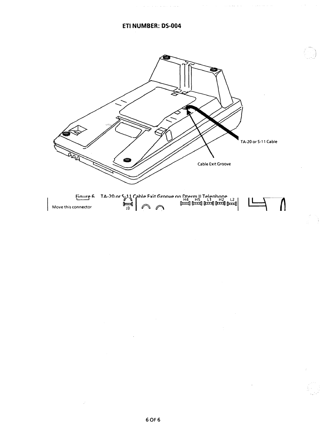 NEC nd-20292 manual ETI Number OS-004, TA-20 or S-l 1 Cable Exit Groove on Dterm II Telephone 6OF6 