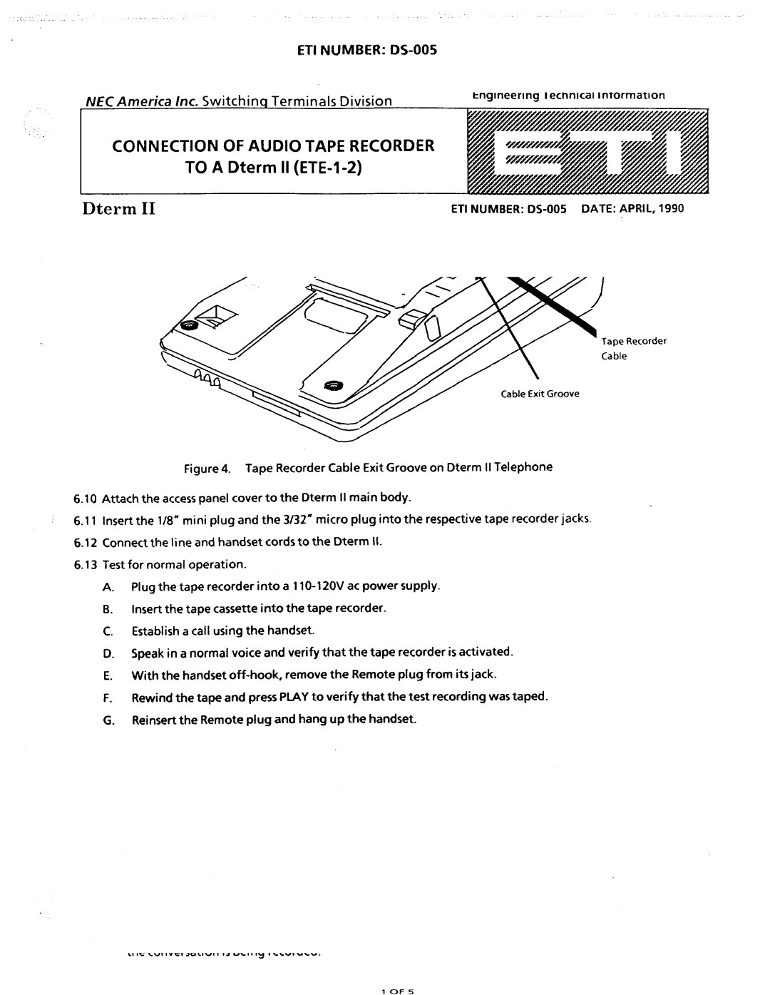 NEC nd-20292 manual Cable Exit Groove 