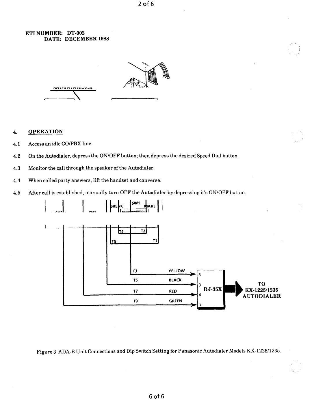 NEC nd-20292 manual NSA-174694, DIP Switch SW2 Setting for Autodialer 