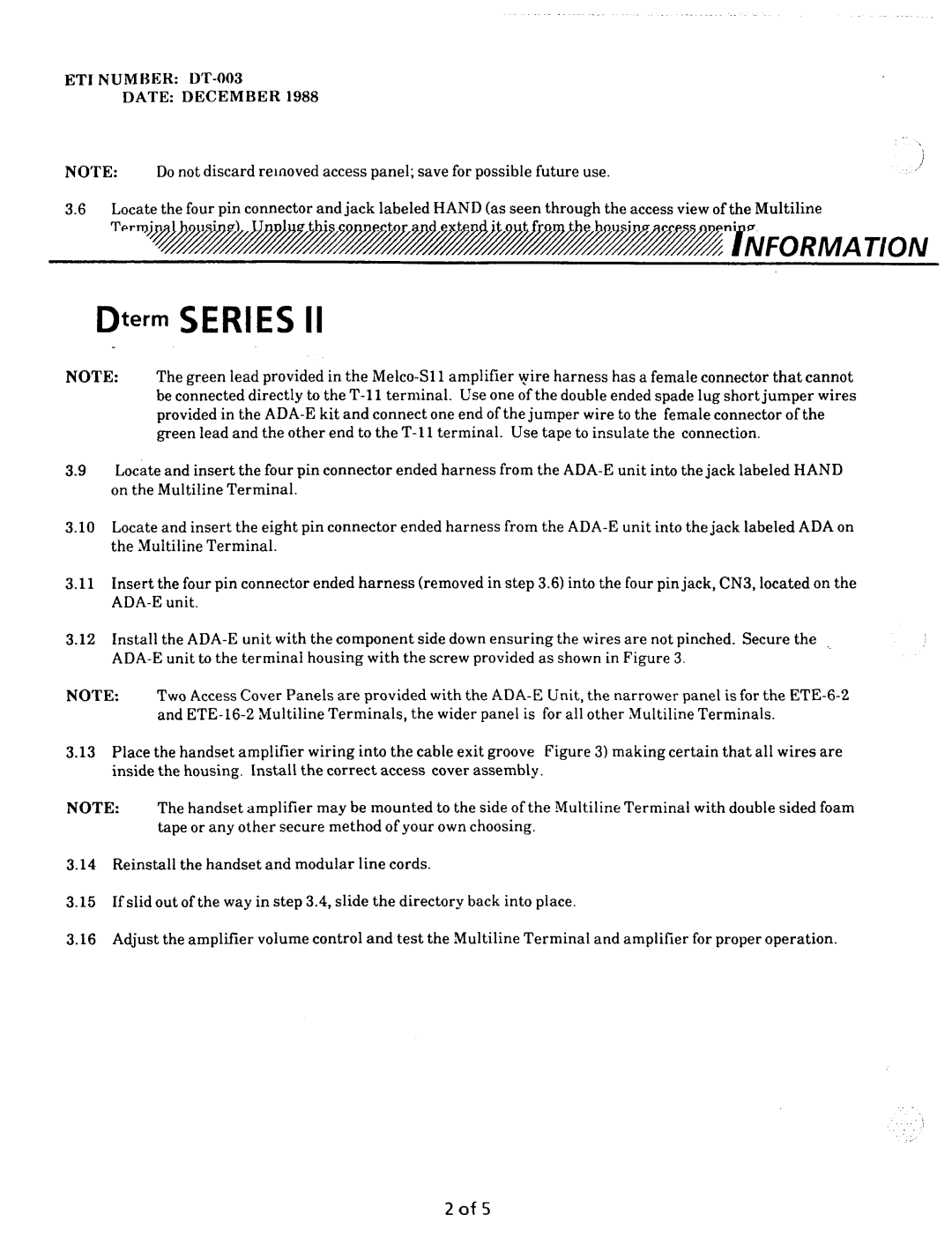 NEC nd-20292 manual ET1 Number DT-003 Date December 