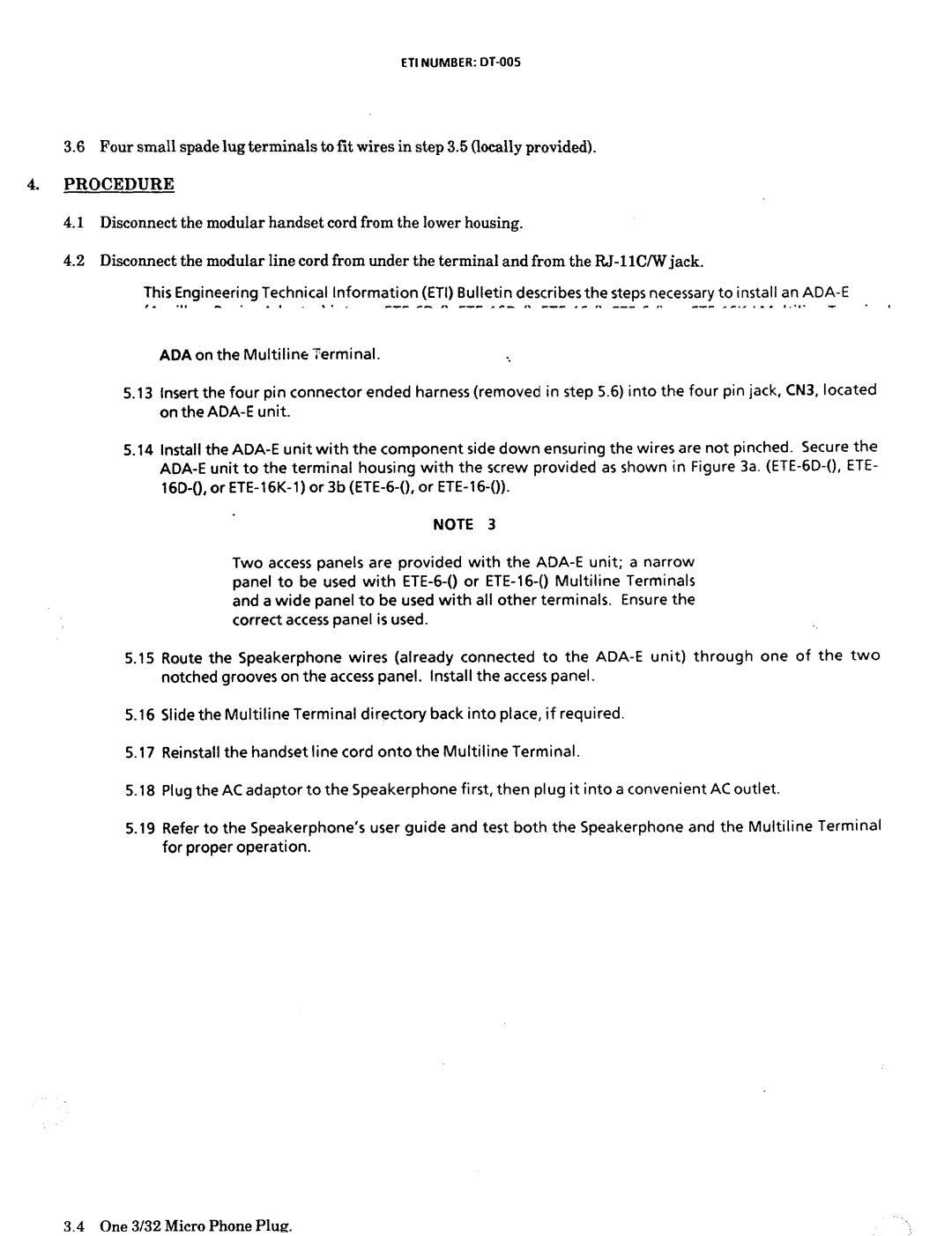 NEC nd-20292 manual ETI Number DT-005 