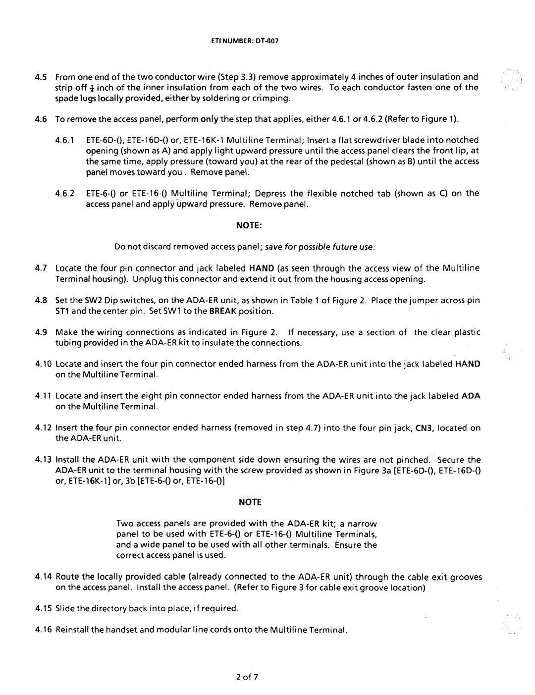 NEC nd-20292 manual From one end of the two conductor wire Step 