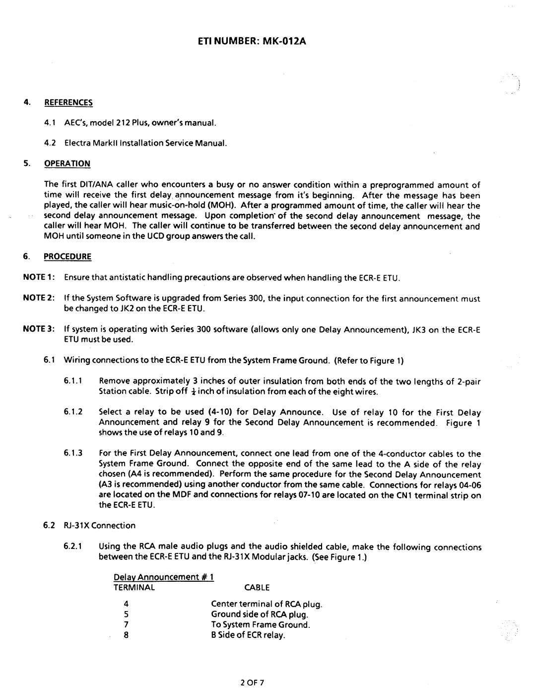 NEC nd-20292 manual ETI Number MK-012A, Terminal Cable 