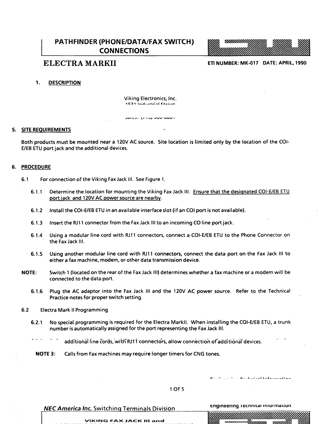 NEC nd-20292 manual ETI Number MK-017 