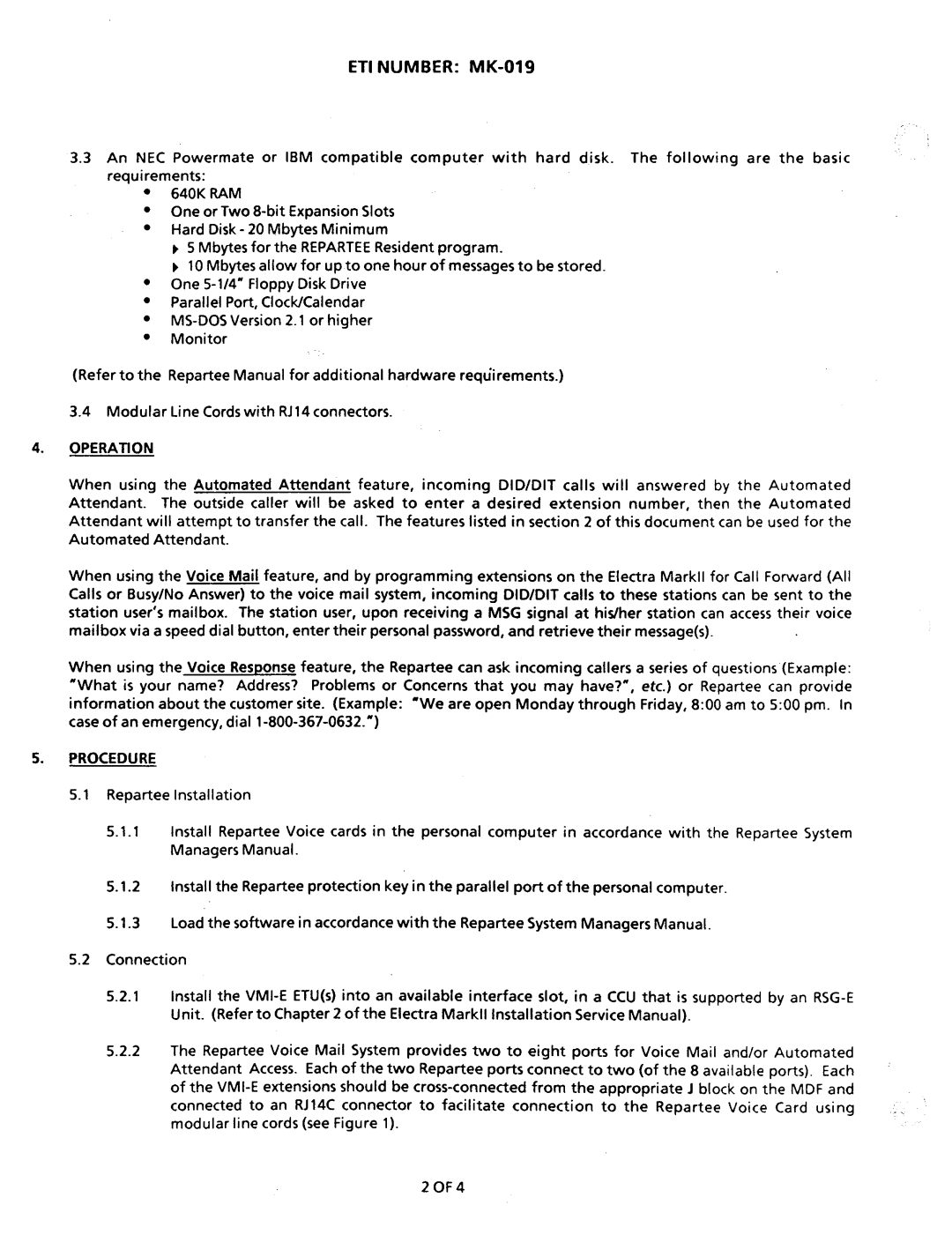 NEC nd-20292 manual ETI Number MK-019 