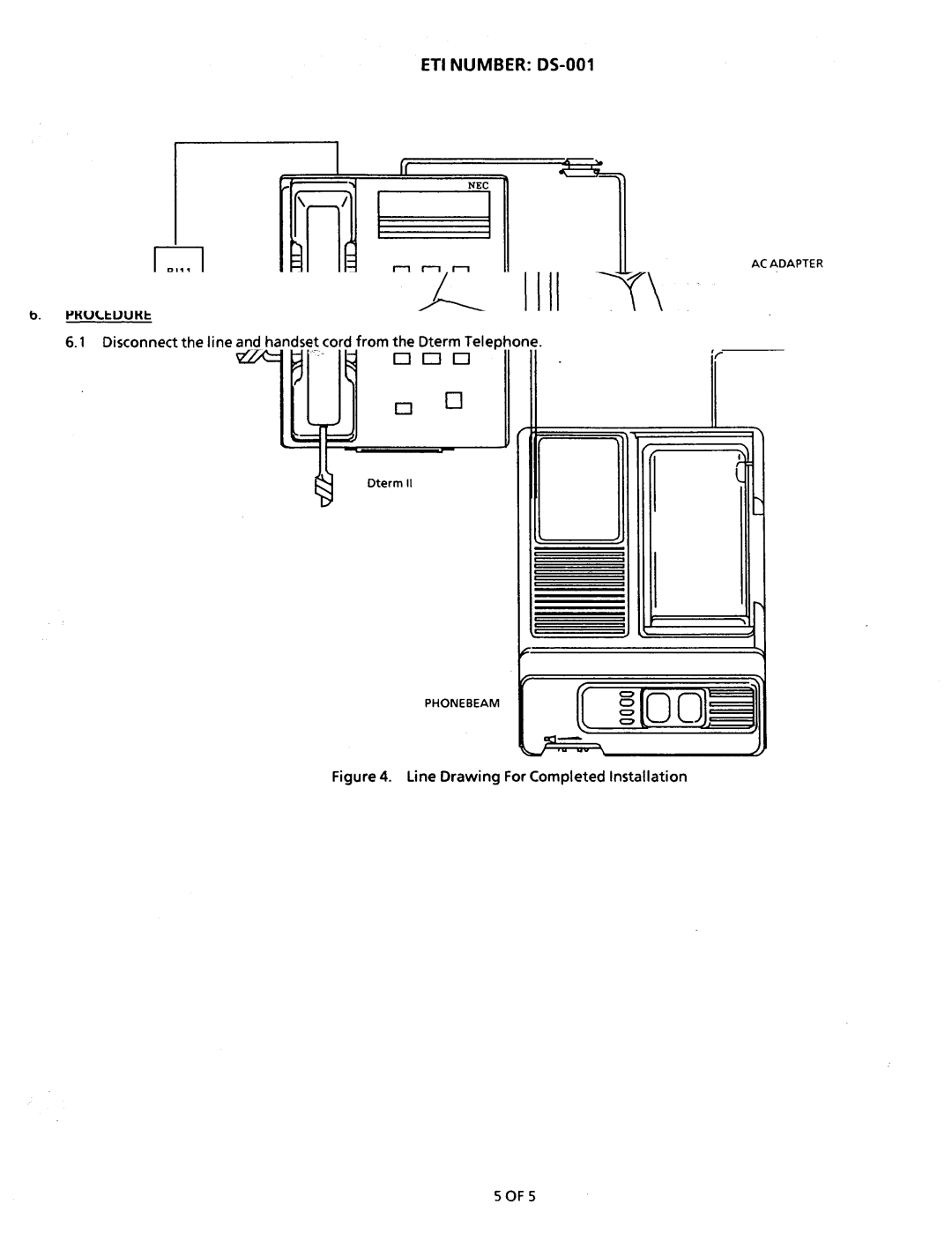 NEC nd-20292 manual Line Drawing For Completed installation 5OF5 