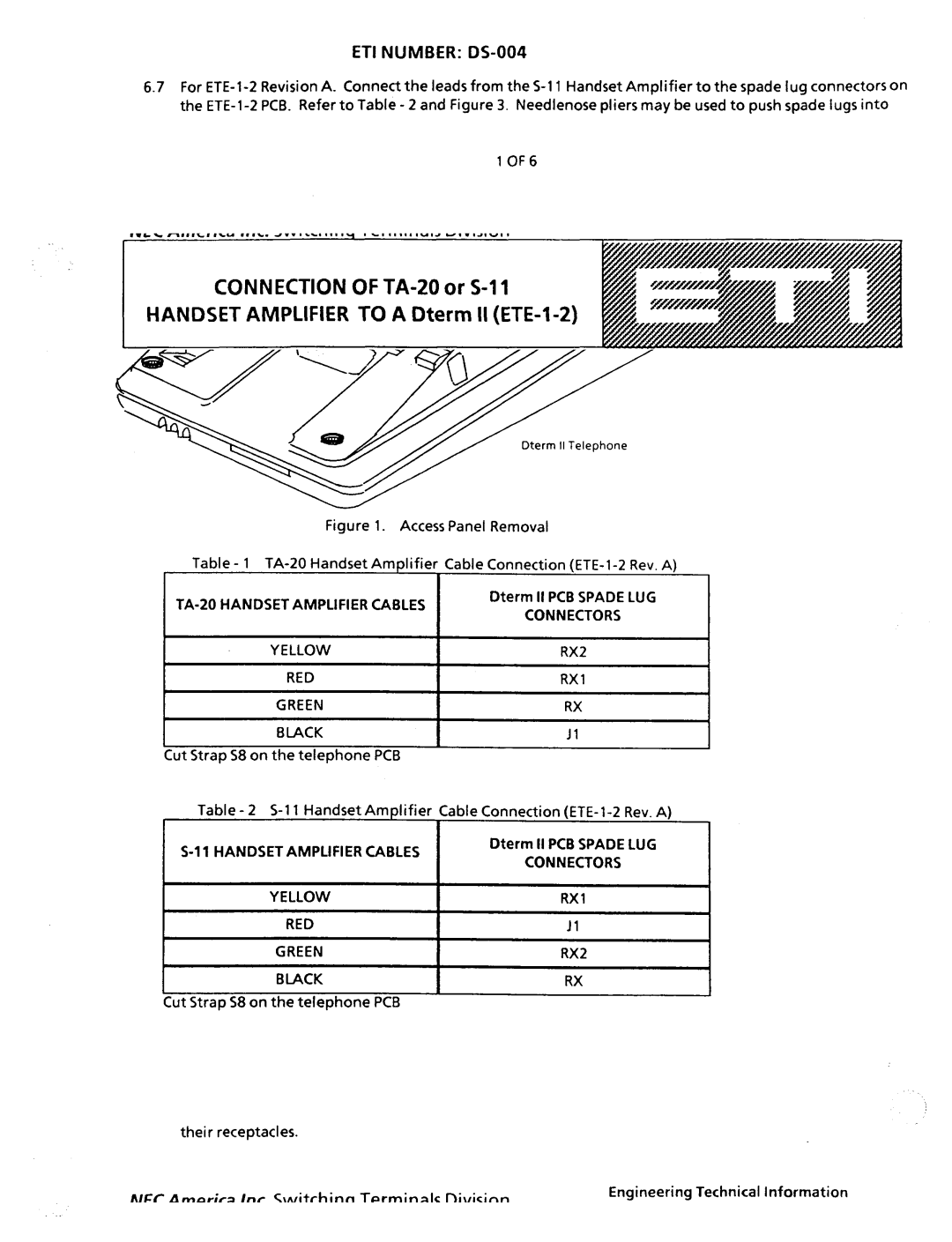 NEC nd-20292 manual ETI Number DS-004 