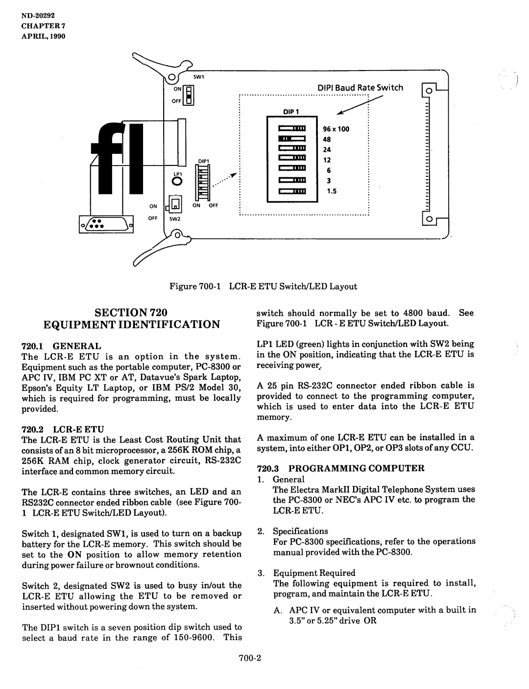 NEC nd-20292 manual Section Equipment Identification 