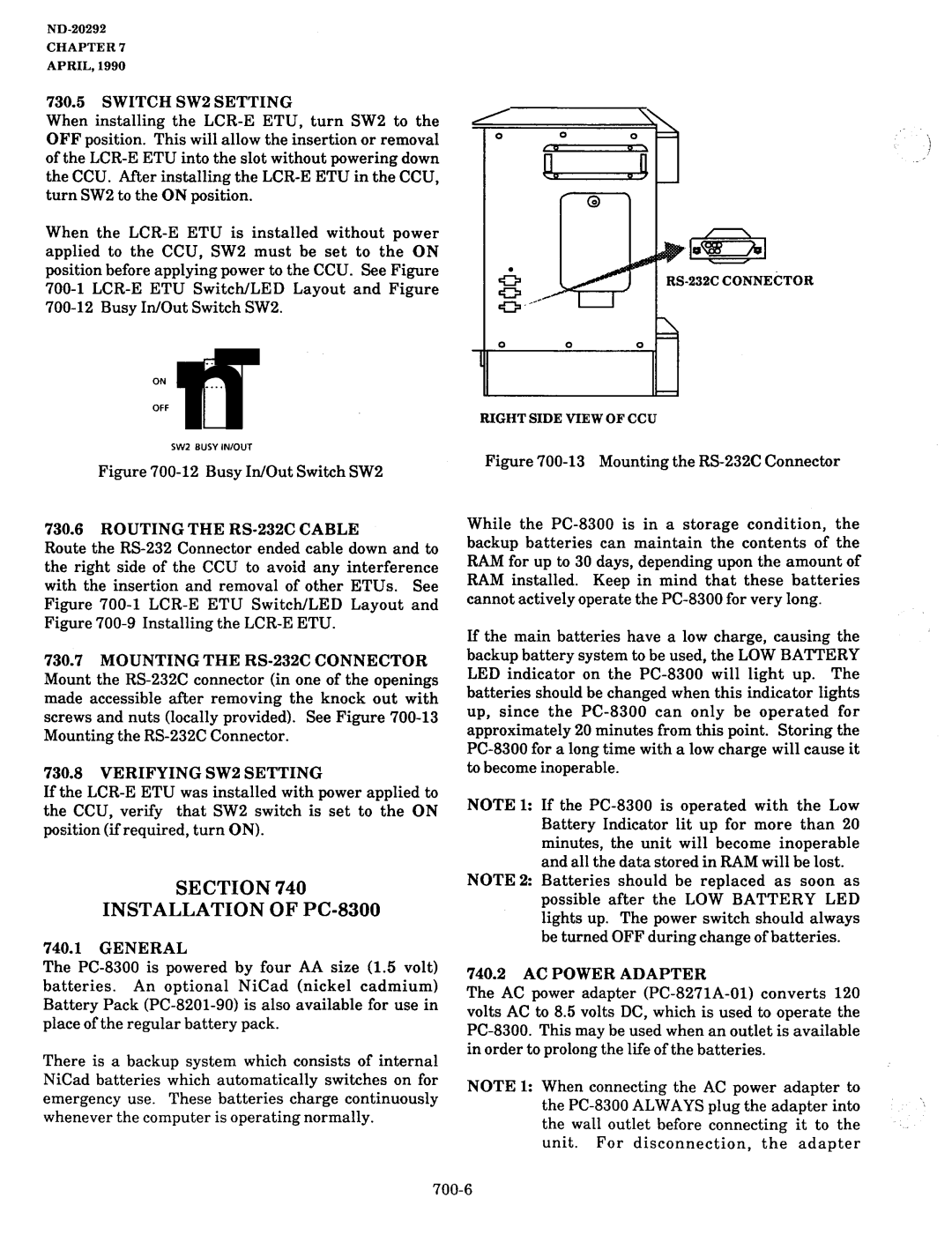 NEC nd-20292 manual Section Installation of PC-8300 