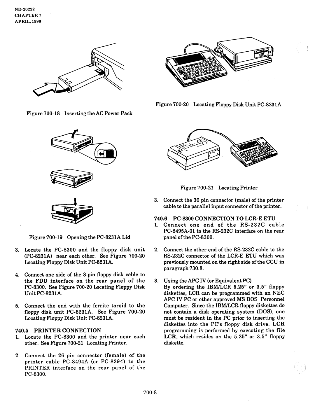 NEC nd-20292 manual Printer Connection 