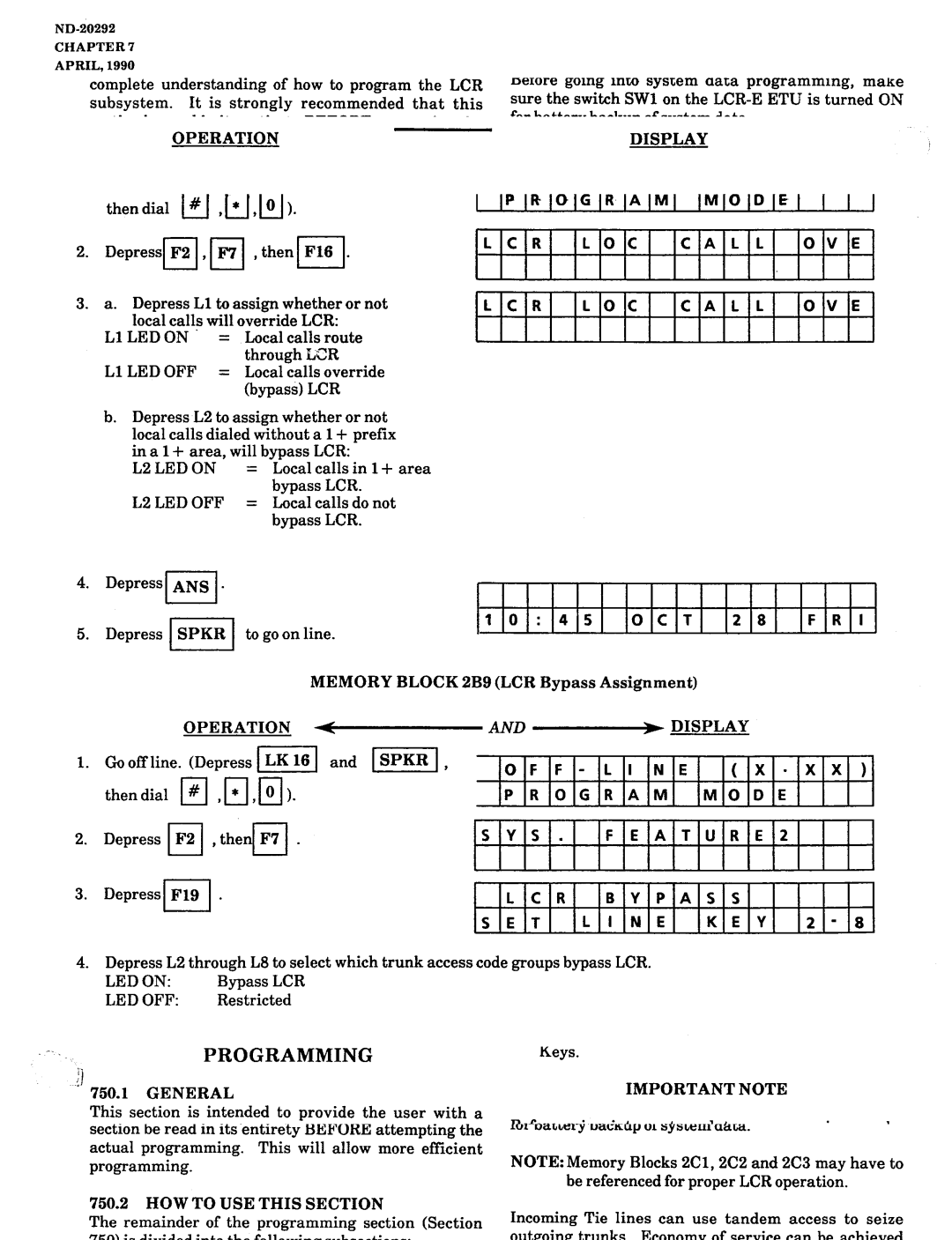 NEC nd-20292 manual Depress1F2 1,lF?l ,thenlF16I 