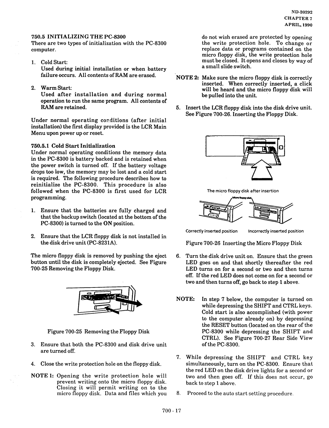 NEC nd-20292 manual Initializing the PC-8300 