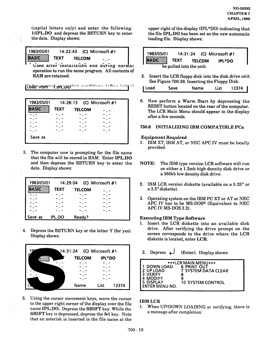 NEC nd-20292 manual Ibm Lcr 