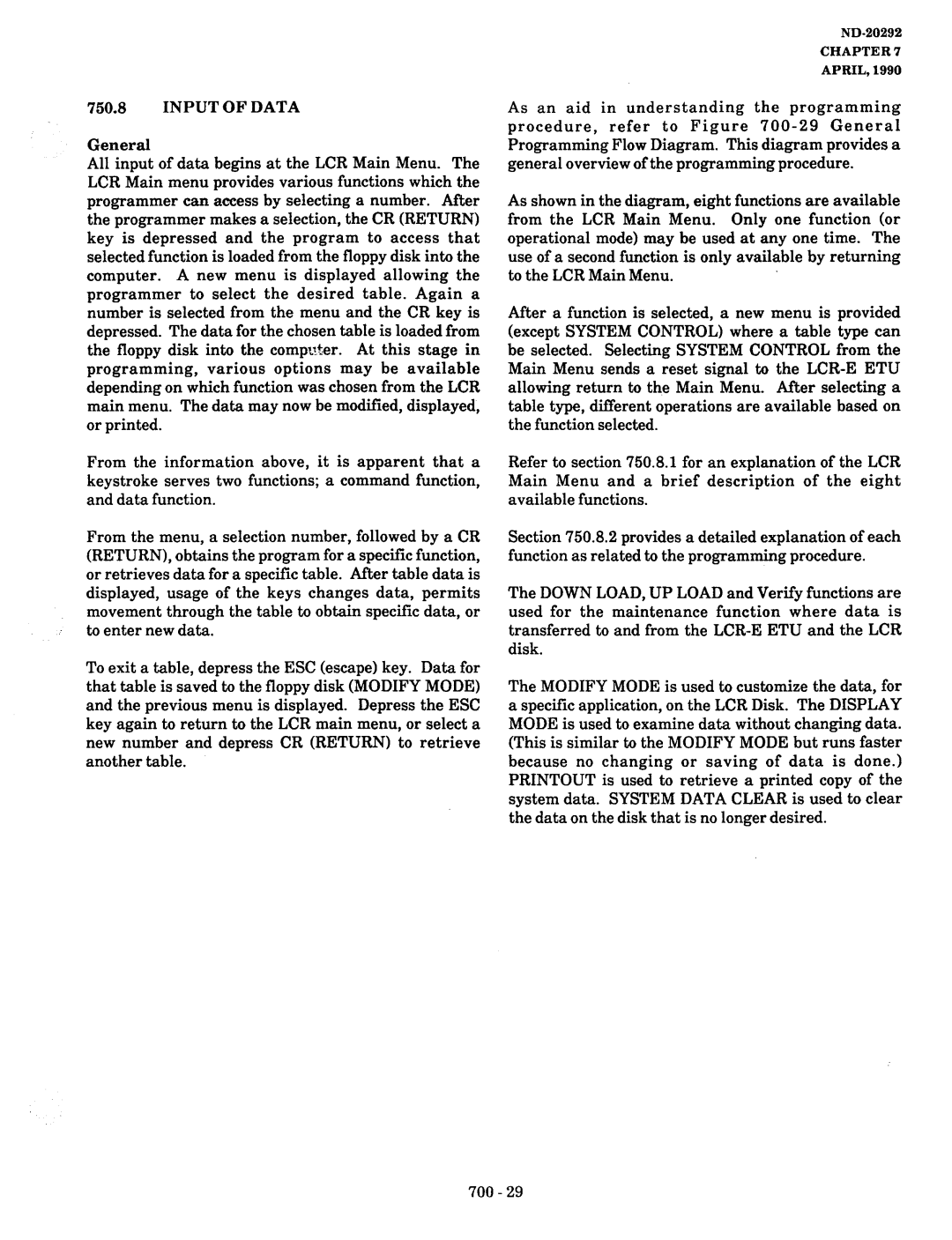 NEC nd-20292 manual Input of Data 