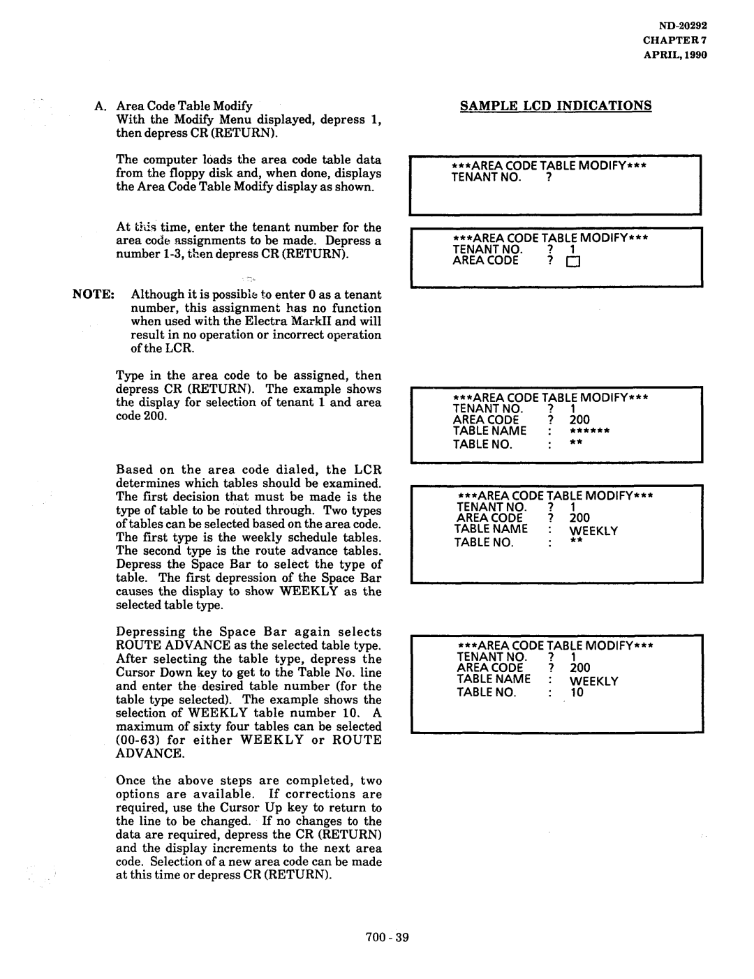 NEC nd-20292 manual Area Code ,,BL 